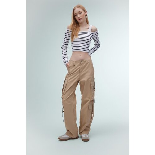 Defacto Cool Wide Leg Cargo Gabardine Trousers Slike