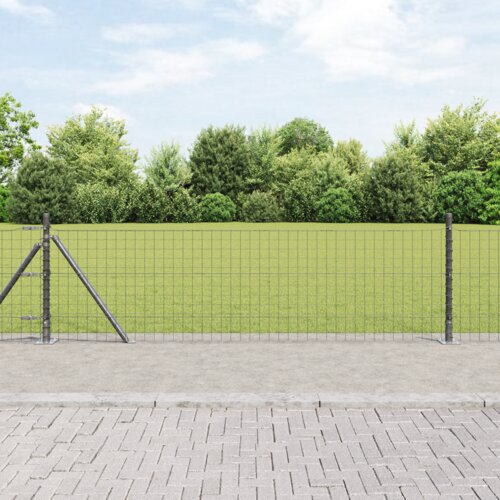 vidaXL stebri za ograjo s podnožji 52 kos Ø32mm 50cm cinkana jeklena Cene