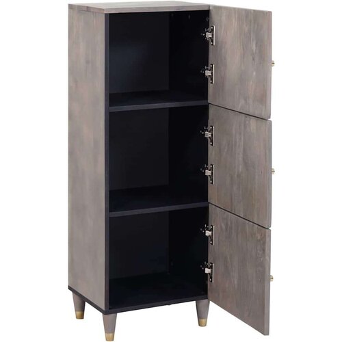 VidaXL highboard siva i zlatna 40 x 33,5 x 110 cm čvrsto drvo manga Slike