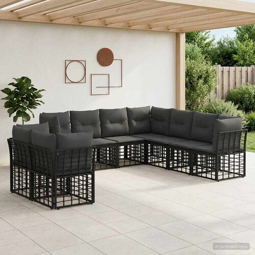  Set vanjskih sofa Crna Poliester Cijene
