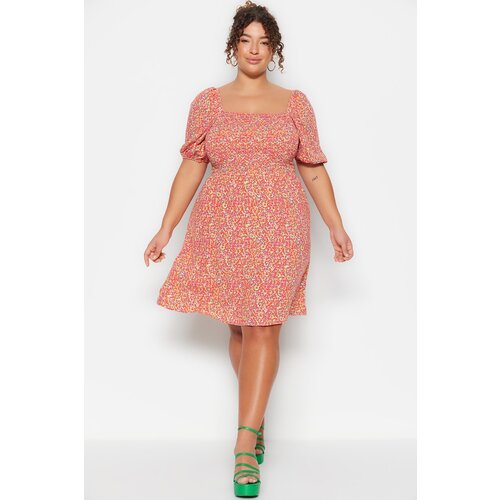 Trendyol Curve Plus Size Dress - Pink - Skater Cijene