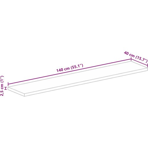 Stolna ploča 140x40x2,5 cm pravokutna masivno obnovljeno drvo Slike