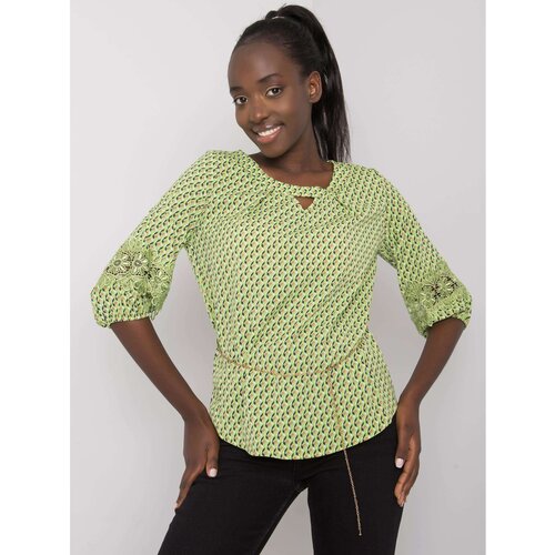 Fashion Hunters Women&amp;#039;s green blouse with a pattern Slike