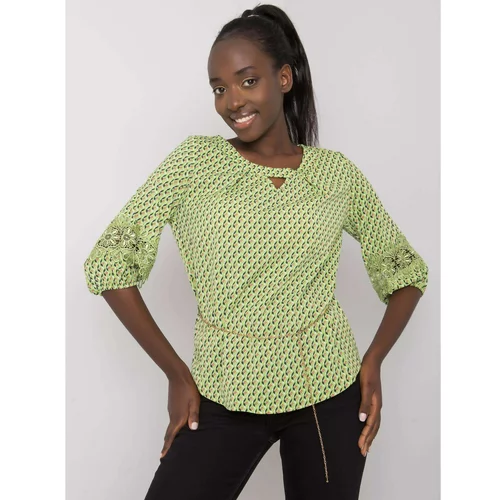Fashion Hunters Women's green blouse with a pattern