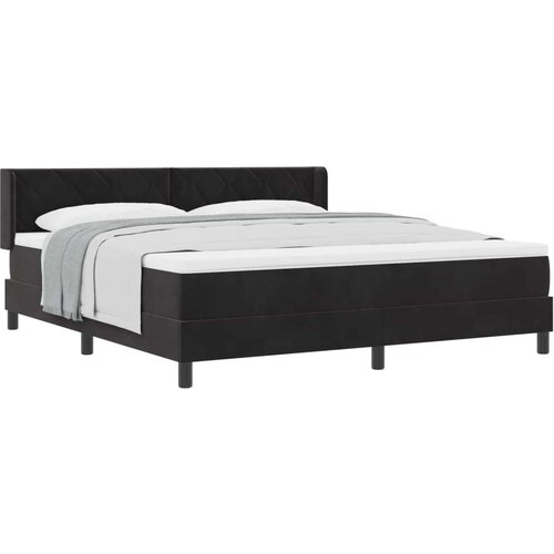 Box spring krevet s madracem Crna 200 x 180 cm Poliester Slike