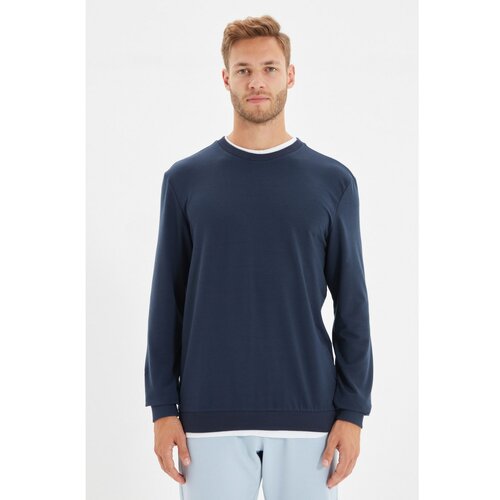 Trendyol Navy Blue Men's Basic Regular Fit Sweatshirt Slike