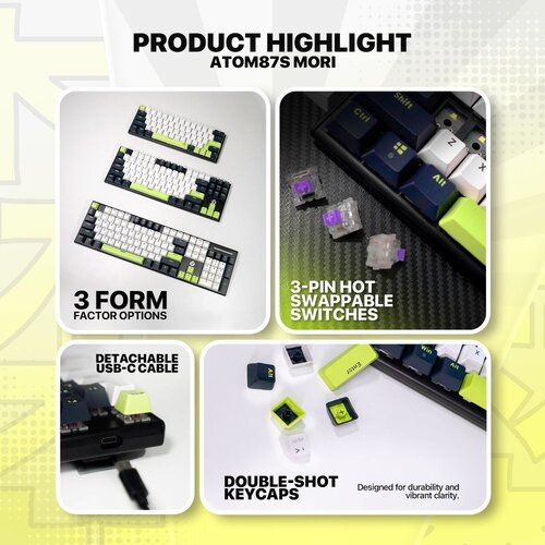 Fantech Tastatura Mehanicka Gaming MK878S RGB Atom 104S Mori bela (Rosie switch) Cene