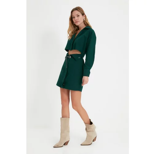 Trendyol Green Belted Cut Out Detailed Dress