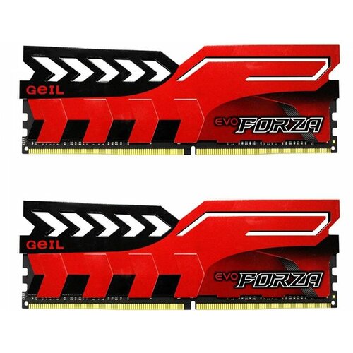 Geil DDR4 2x4GB 2666MHz CL16 EVO FORZA RED, GAFR48GB2666C16ADC ram memorija Slike