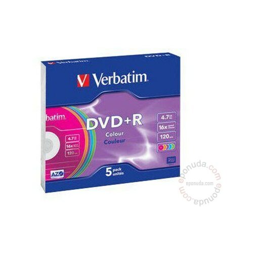 Verbatim DVD+R 4.7GB 16X COLOR 43556 disk Slike