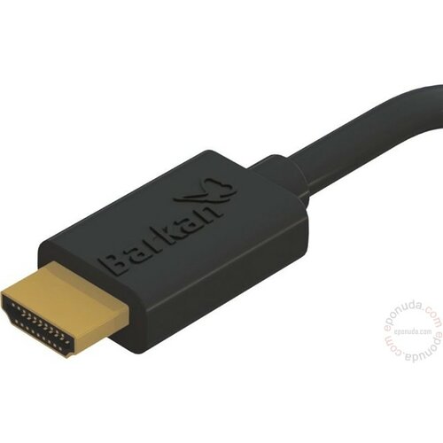 Barkan kabl HDMI na HDMI M/M 1.8m, HD18E1 crni kabal Slike