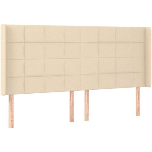  Krevet box spring s madracem LED krem 200x200 cm od tkanine Slike