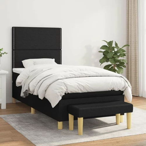 Box spring postelja z vzmetnico črna 80x200 cm blago, (20897197)