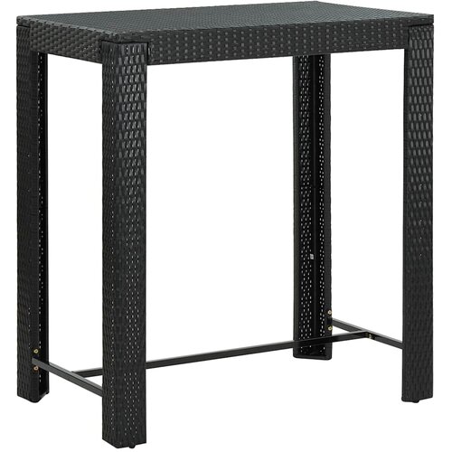  5-dijelni vrtni barski set od poliratana s jastucima crni Crna 100 x 60.5 x 110.5 cm Slike