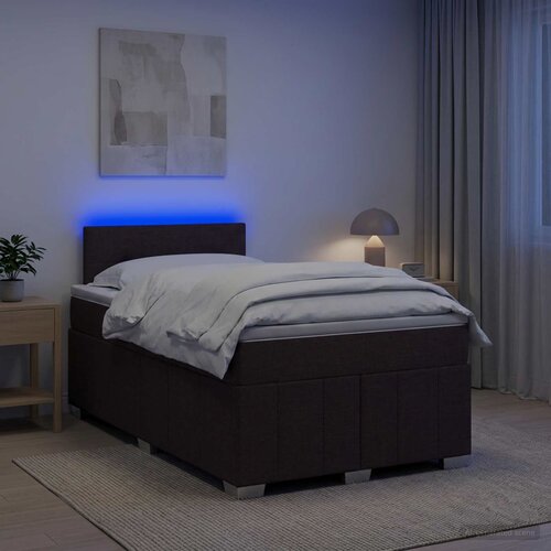  Boxspring krevet s madracem Tamno smeđa 120 x 200 cm Tkanina Slike