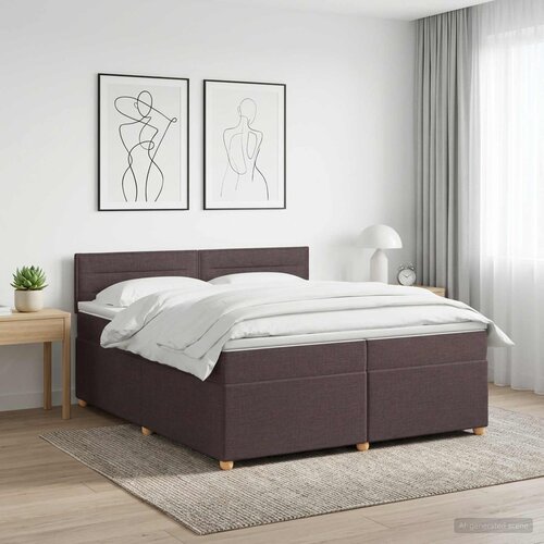  Boxspring krevet s madracem Tamno smeđa 200 x 200 cm Tkanina Cene