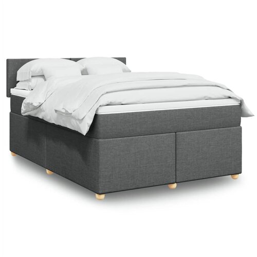 vidaXL Krevet s oprugama i madracem tamnosivi 140x190 cm od tkanine Cijene