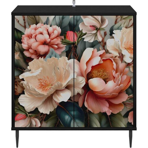  Kreveta BORNE Crni hrast 69 x 33 x 76 cm Konstruirano drvo Slike