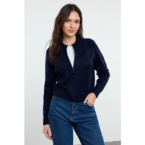 Trendyol Navy Blue Soft Texture Zippered Knitwear Cardigan Cijene