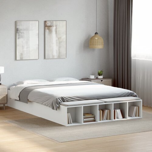 Furnova Posteljni okvir bel 160x200 cm inženirski les, (21933915) Slike