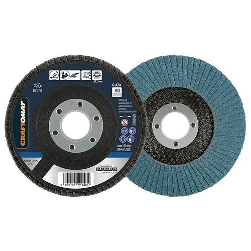 CRAFTOMAT Brusna ploča za metal i drvo G-AZA (Promjer rezne ploče: 115 mm, Granulacija: 80) Slike