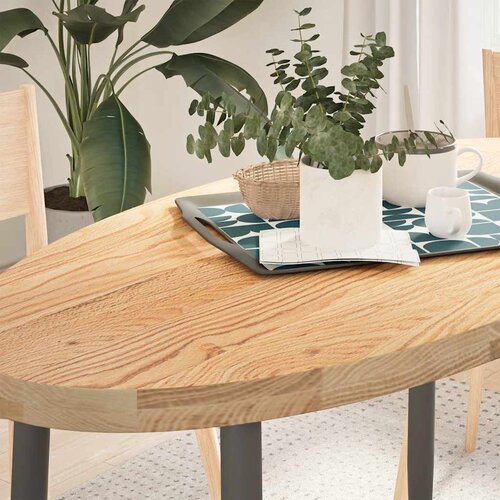 Stolna ploča 120x60x4 cm od ovalna masivna hrastovina Slike