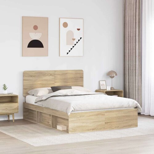  Okvir za krevet s uzglavljem Sonoma hrast 150 x 200 cm Slike