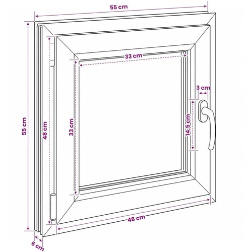  Unutarnja boja prozora u podrumu bijela RISOR 55 x 55 cm - Bijela 55 x 55 cm (Dvostruki sloj) Nagibanje i okretanje lijevo Cijene