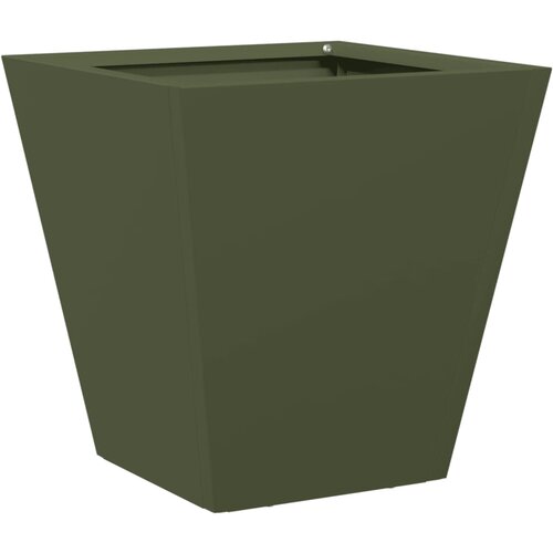  Vrtne sadilice 2 kom maslinastozelene 30x30x30 cm čelične Slike