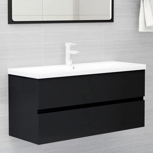 VidaXL Ormarić za umivaonik crni 100 x 38,5 x 45 cm od iverice Slike