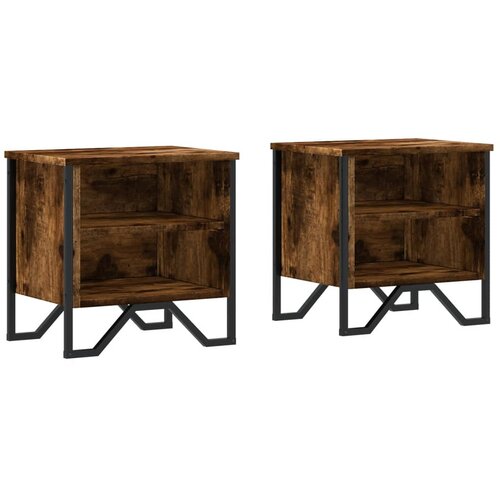 Maison Chic Dvo delni komplet Nočne omarice - Nočne mize dimljeni hrast 40x30x40 cm inženirski les, (21689981) Cene