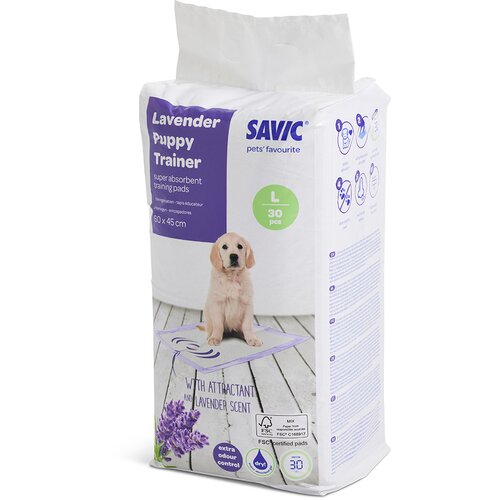 Savic Puppy Trainer za&scaron;čitne blazinice z vonjem sivke - L: D 60 x &Scaron; 45 cm, 30 kosov Cijene