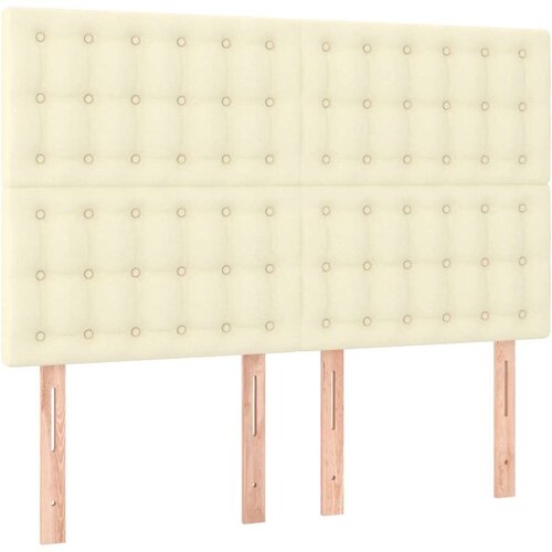  Krevet s oprugama i madracem krem 140 x 190 cm od umjetne kože Slike