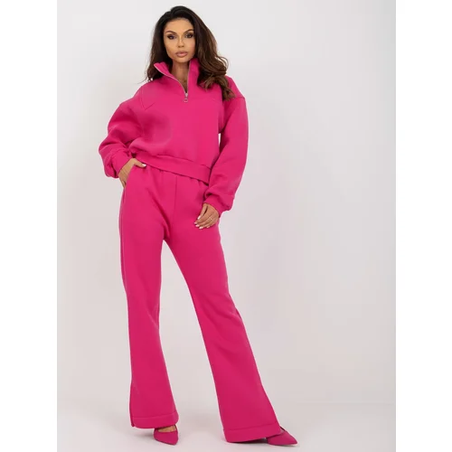 Fashion Hunters Fuchsia basic tracksuit with slit trousers