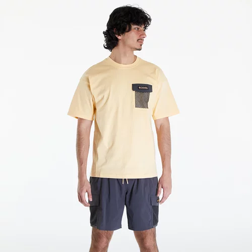 Columbia Pamučna majica Painted Peak za muškarce, boja: žuta, s aplikacijom, 2074481