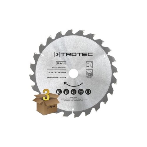 Trotec Set listova kružne pile Ø 190 mm (24 zuba), 3-dijelni; za drvo Cijene