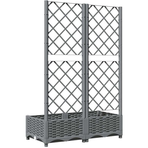 VidaXL Vrtna sadilica s re&amp;scaron;etkom svjetlosiva 80x40x121 5 cm PP Slike