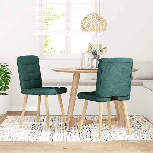Maison Chic Jedilni stoli - Vzorci stoli 2 kosa temno zeleno blago A562, (22031754) Slike