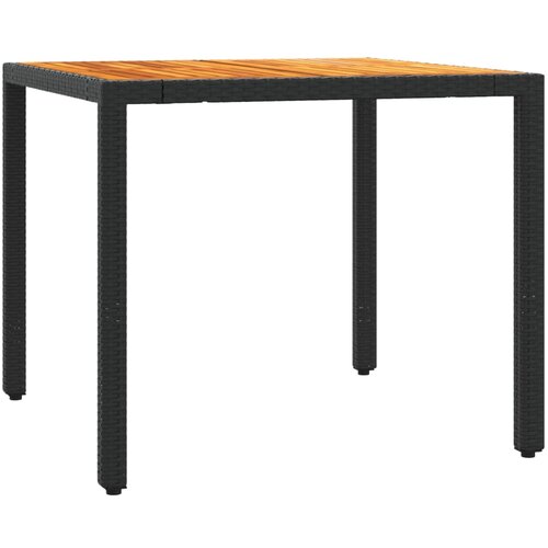  5-dijelni vrtni blagovaonski set s jastucima od poliratana crni Crna Dužina stola 90 cm Slike