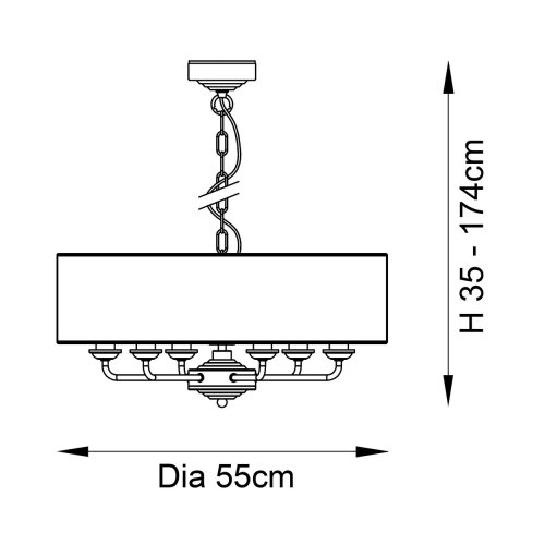  Endon 98933 - Luster na lancu HIGHCLERE 6xE14/40W/230V bela/mesing Slike