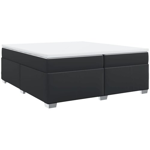 Maison Chic Box spring postelja - Vzmetna postelja z vzmetnico črna 200x200 cm umetno usnje SL4801, (21901292) Cene