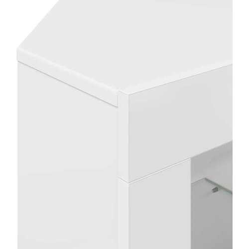  Kotni LED TV ormar Zidne Visoki sjaj bijela 104 x 40 x 68 cm Slike
