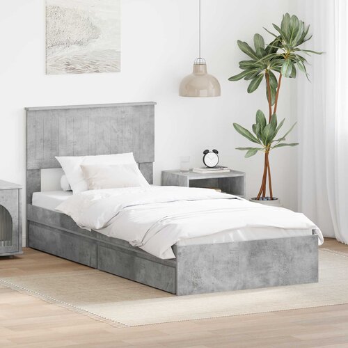 vidaXL Konstrukcija postelje Betonsko siva 90 x 190 cm Konstruiran les Cene