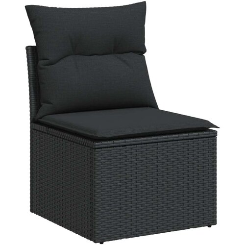 vidaXL 11-dijelni set vrtnih sofa od poliratana s jastucima crni Cene