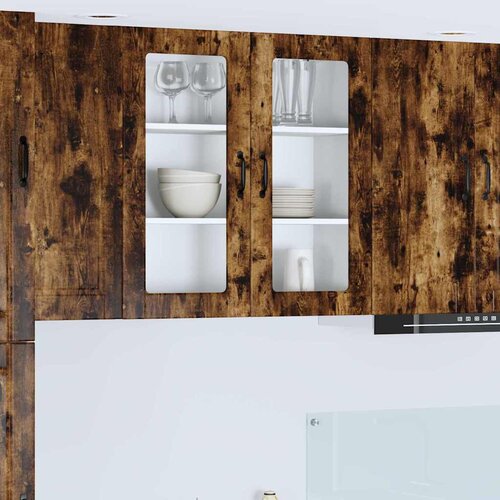 vidaXL Stenska kuhinjska omarica z vrati Dimljeni oreh 80 x 31 x 80 cm Cene