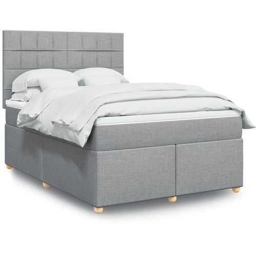 vidaXL Krevet box spring s madracem svjetlosiva 160x200 cm tkanina Cene