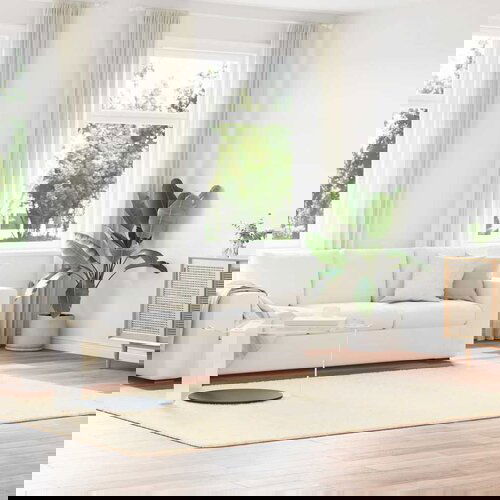 VidaXL Čupavi tepih s visokim vlaknima krem 200x290 cm poliester Slike