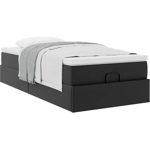  Otomanski okvir kreveta s madracem crni 90x200 cm umjetna koža Slike