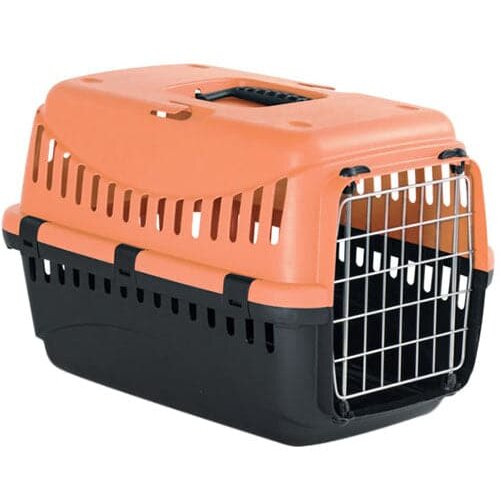 MP BERGAMO gipsy transporter za mačke sa metalnim vratima, s, 46x31x32cm, narandžasto-crni Cene