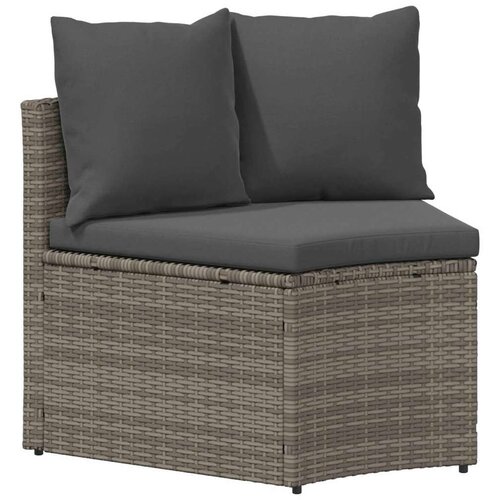  Set sofe 2 pcs Siva Solidno drvo akacije i poli ratan Slike